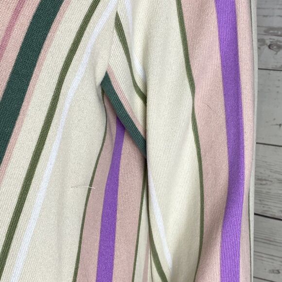 LuLaRoe Simply Comfortable Jacket Large Pastel Pink Ivory Green Blue Striped - Picture 6 of 12
